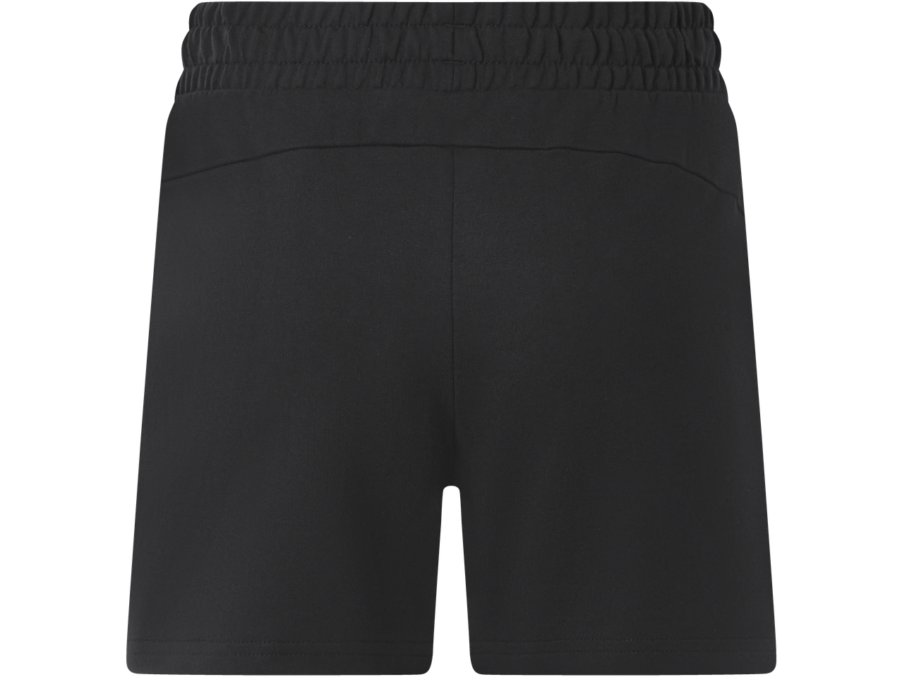 Pantaloni scurți negri PUMA pentru femei cu talie elastică.
