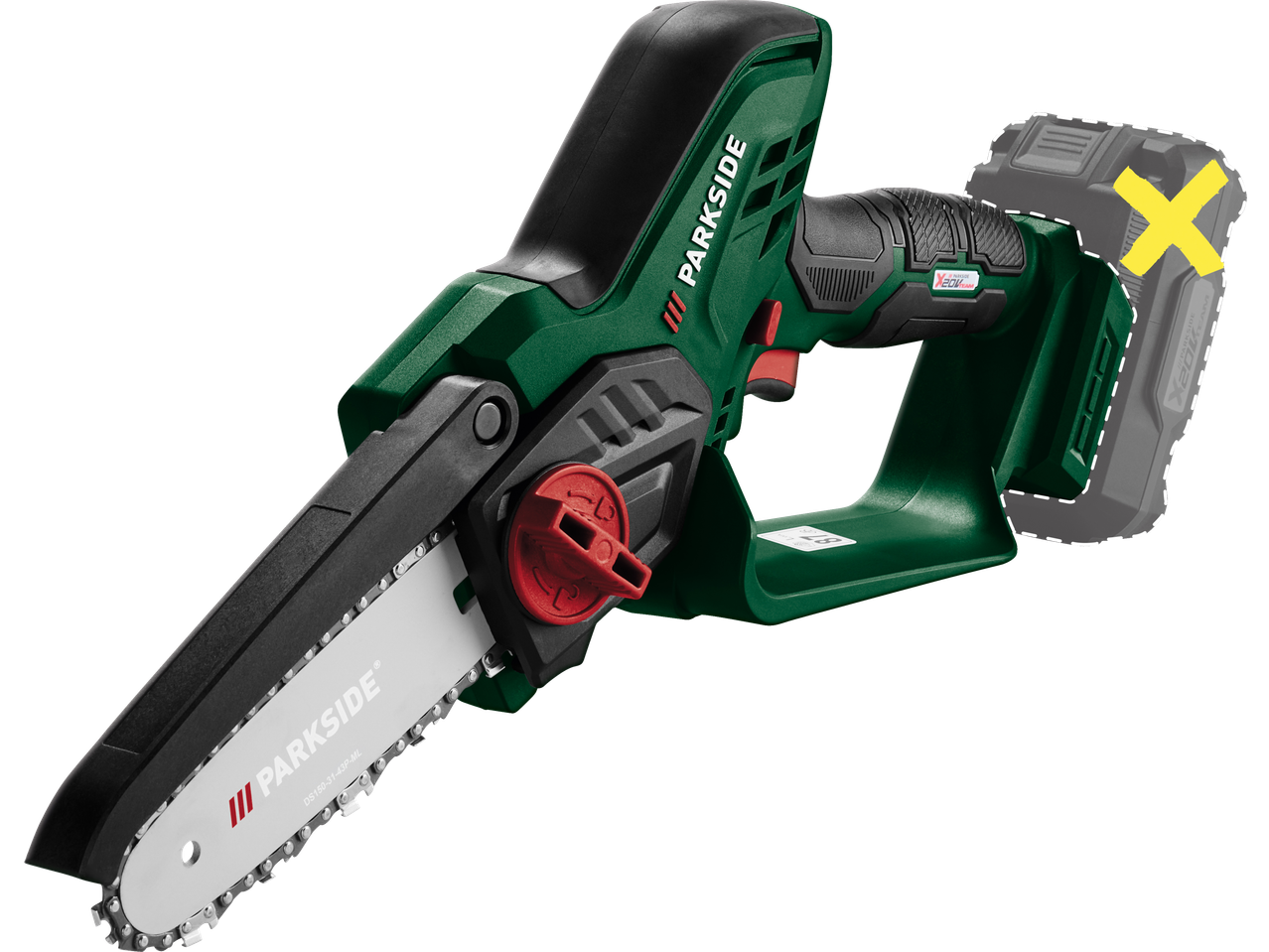 Αλυσοπρίονο μπαταρίας PARKSIDE, σύστημα μπαταρίας X20V Team, με αλυσίδα DS150-31-43P-ML