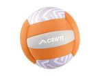 Orange and grey volleyball with a geometric pattern