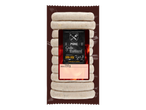 Paquet de saucisses de porc crues, type bratwurst, au fromage et au bacon, 250g.