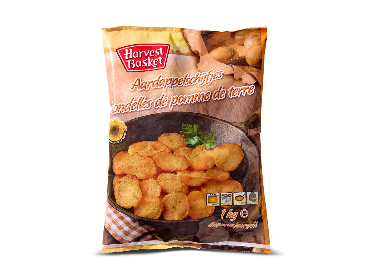 Harvest Basket diepvries aardappelschijfjes, 1 kg.