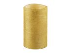 Gold pillar candle with a textured, distressed finish