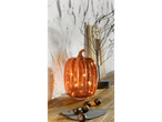 LIVARNO home Light-Up Decorative Pumpkin on a wooden surface with chestnuts.