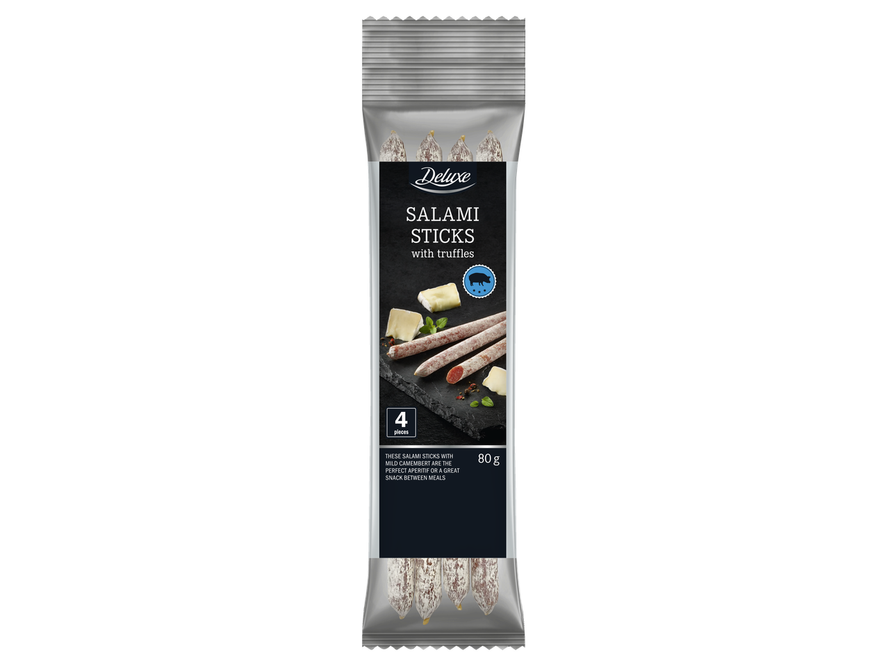 Deluxe salami nūjiņas ar trifelēm un kamembertu, 80g iepakojums