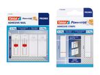 tesa Powerstrips: Pakker med klæbende søm og strimler til vægophængning.