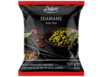 DELUXE Edamame sojaoad tšilliga, 500g, külmutatud, vürtsikuse taseme näidikuga.