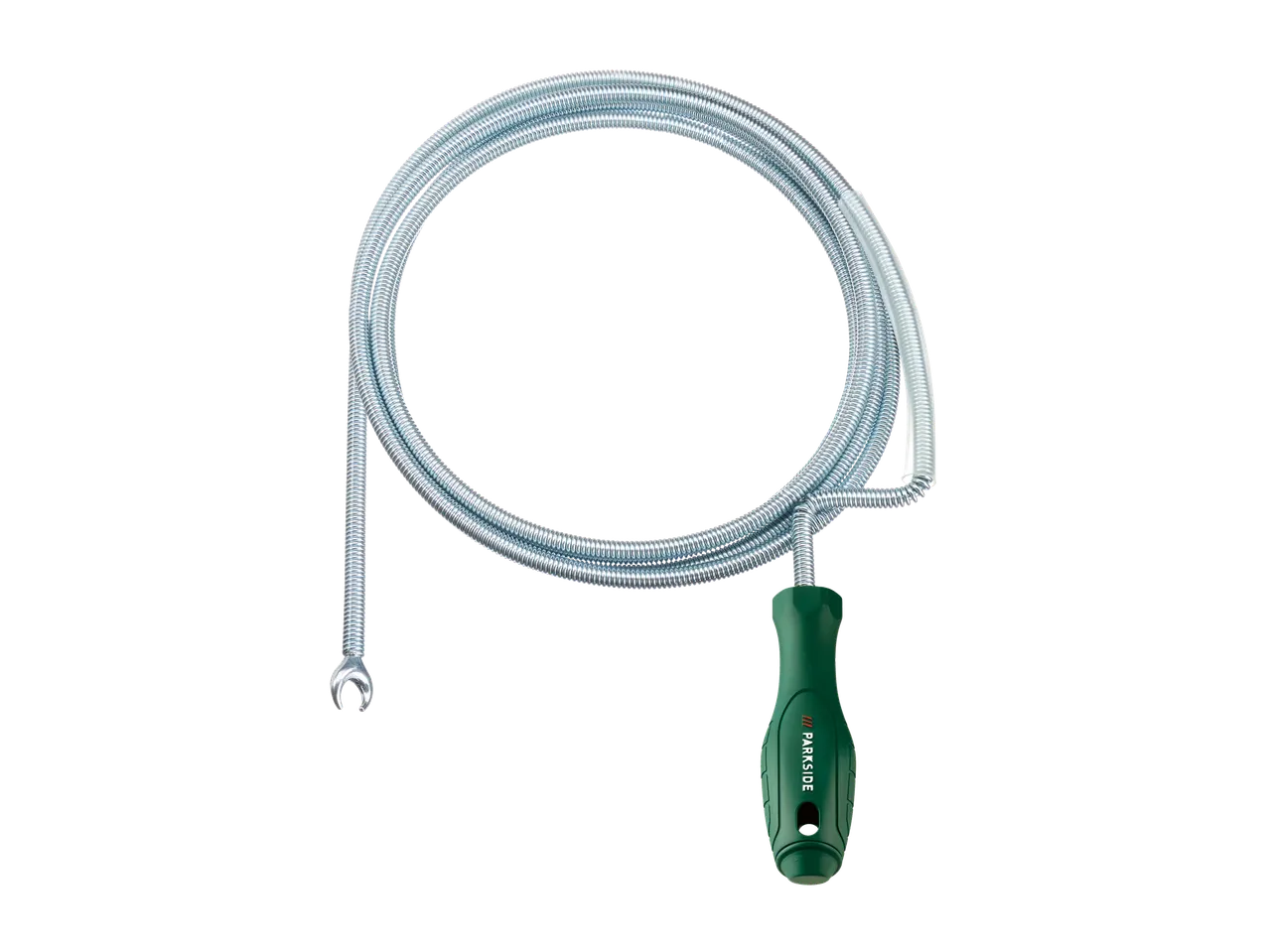 Torupuhastustarvik rohelise käepideme ja spiraalkaabliga.