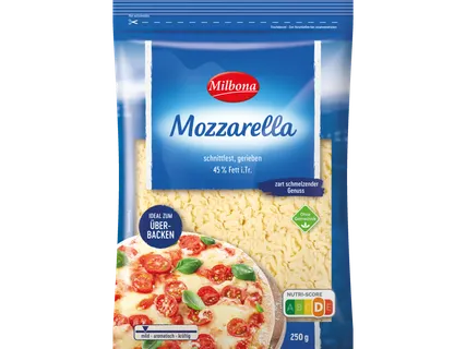 Milbona Mozzarella, gerieben