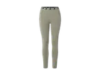 Graue Leggings mit gemustertem Bund und Schriftzug an der Seite