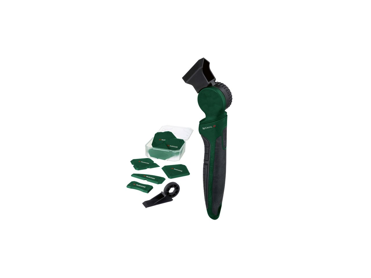 Un set di attrezzi Parkside per la sigillatura, con pistola per silicone e spatole.