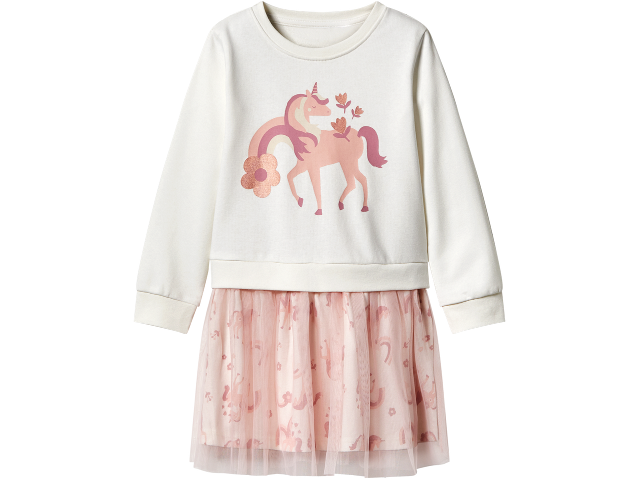 Lupilu® haljina za djevojčice s motivom jednoroga i ružičastom suknjom od tila