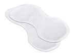 Two white, contoured breast pads with a textured surface.