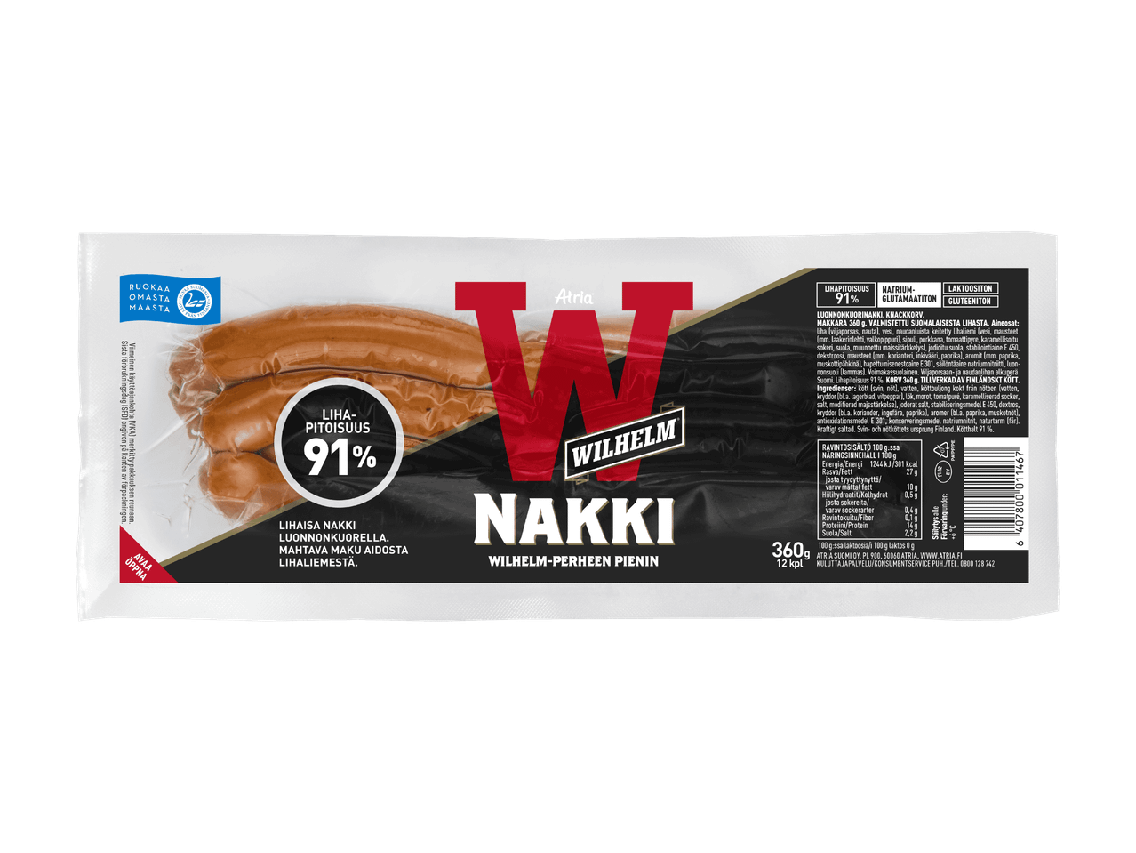 Wihuri Nakki -paketti sisältää makkaroita.