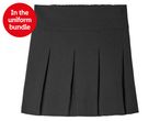 Black pleated school skirt included in uniform bundle.