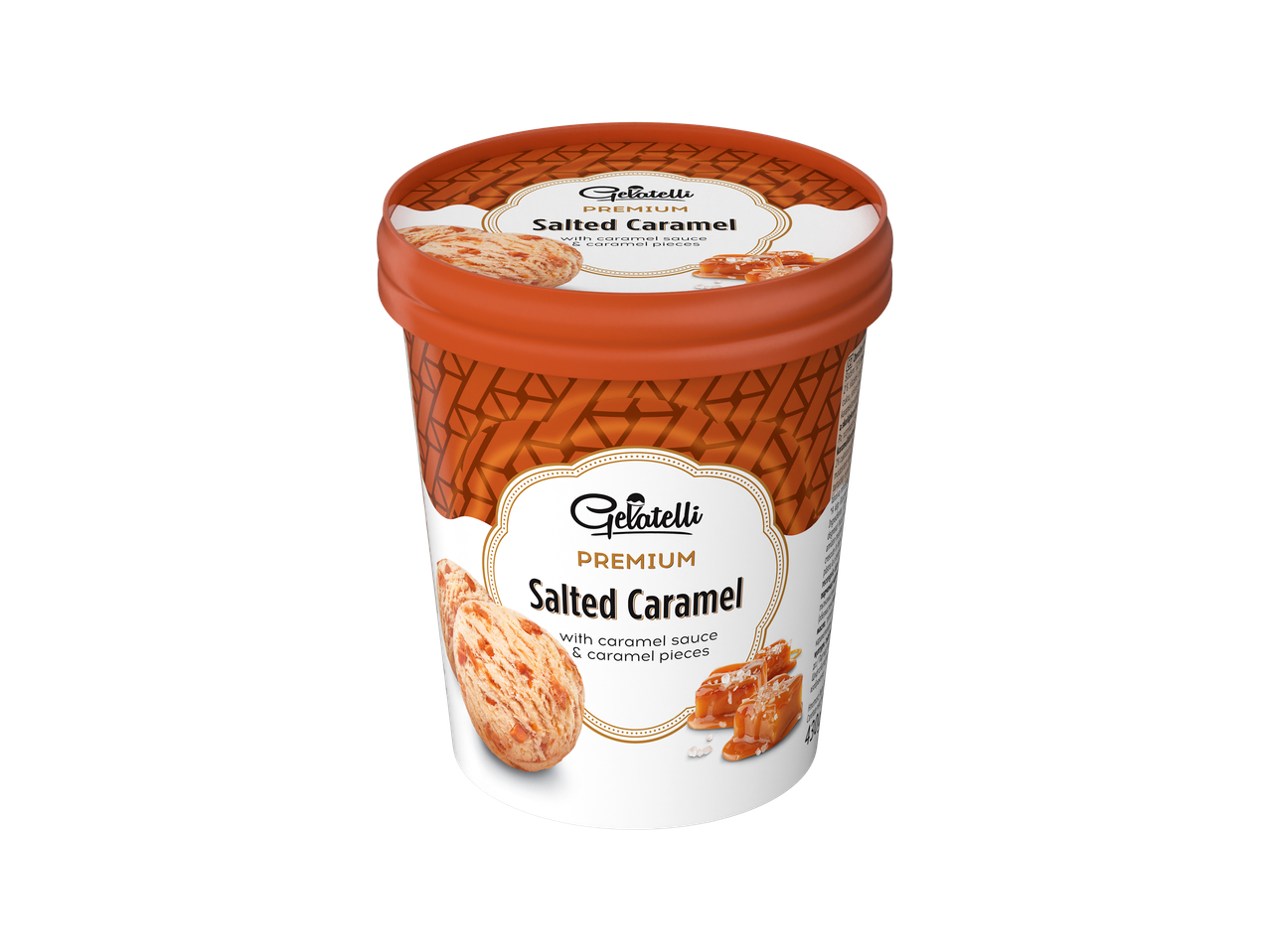 Gelatelli Premium sós karamell fagylalt dobozban.