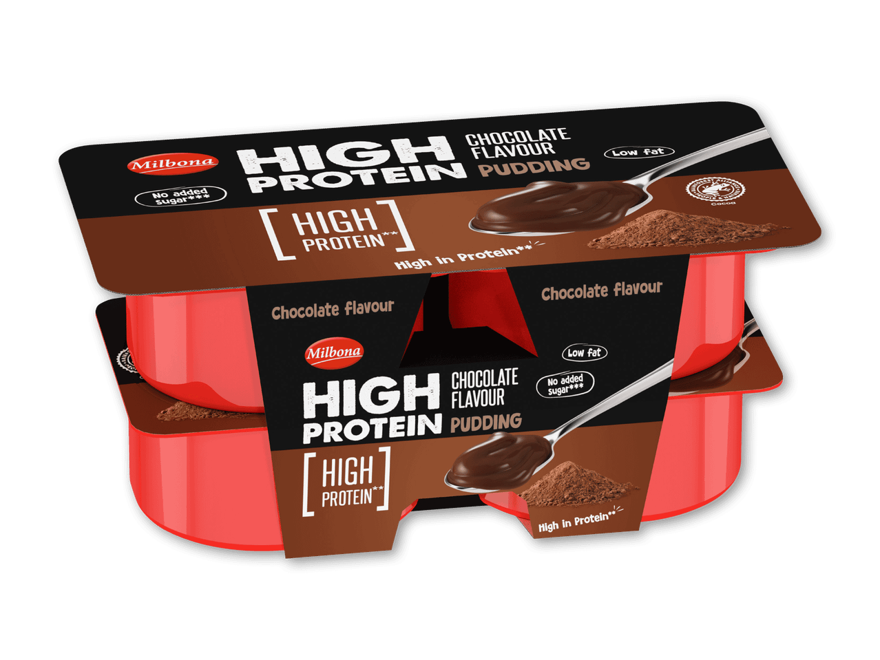Chokolade proteinbudding med lavt fedtindhold og uden tilsat sukker.
