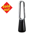 Black bladeless fan with a 'Sold out' sign.