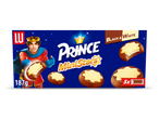 Verpakking van koekjes met een prins en de tekst 'Prince MiniStars Black & White', 187g, 5 stuks.