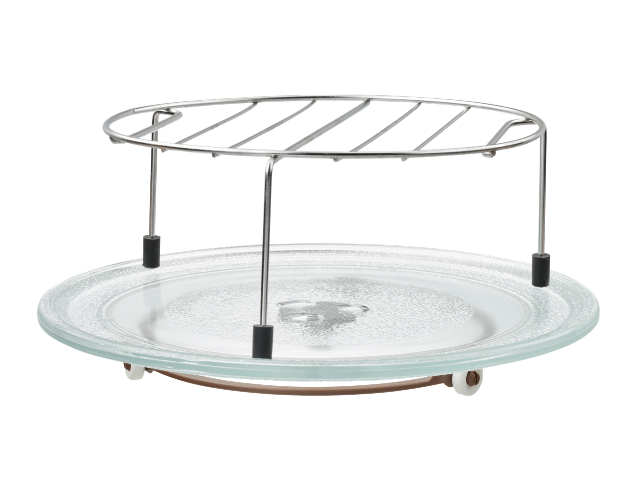 Mikrohullámú sütő üveg forgótányérja fém ráccsal a tetején