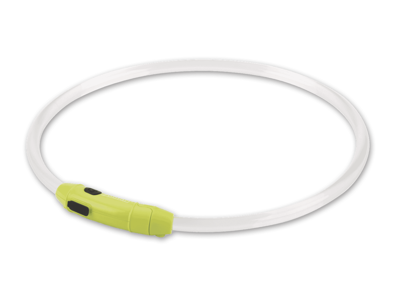 Leuchtendes Hundehalsband in Weiß und Neongrün