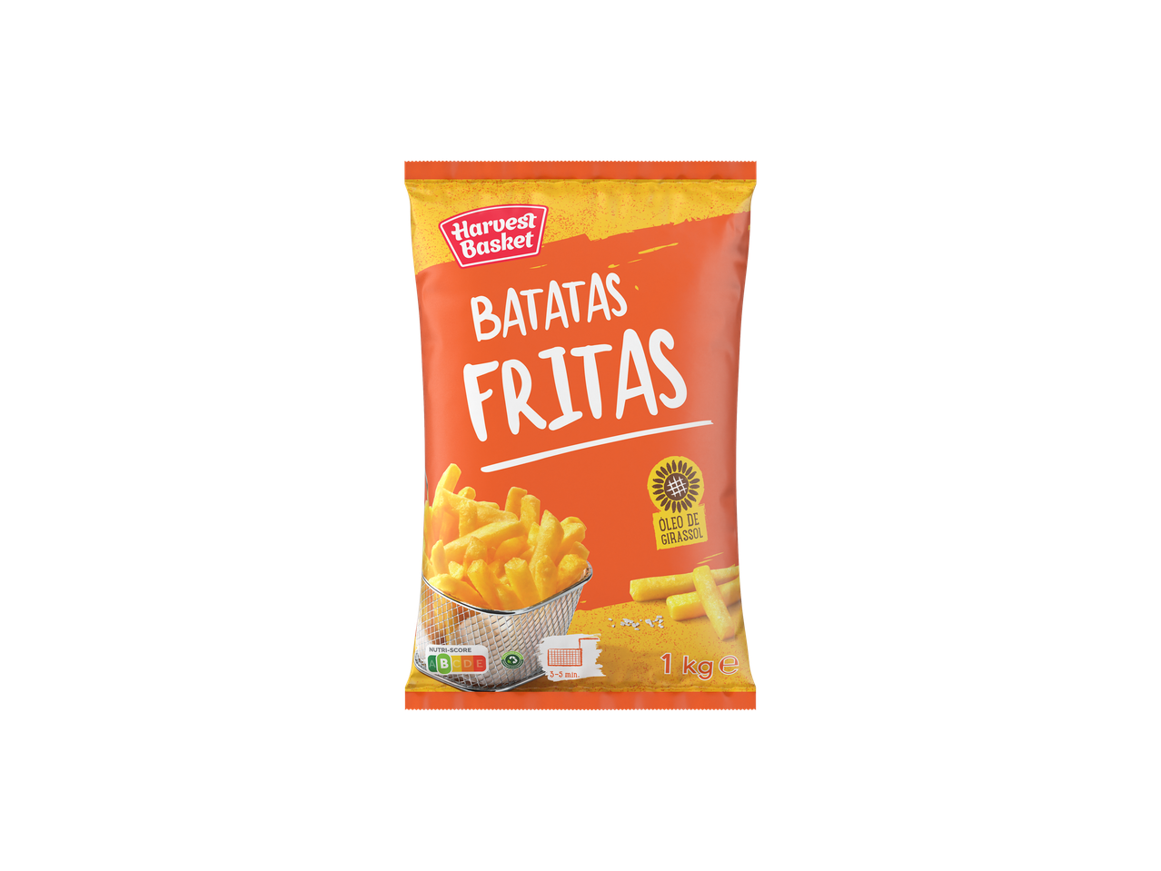 Saco de batatas fritas Harvest Basket com óleo de girassol, 1 kg.