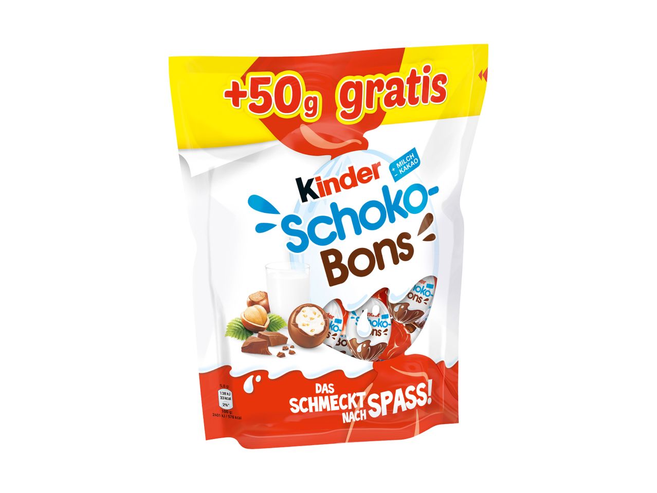 Busta di Kinder Schoko Bons con +50% gratis.