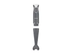 SilverCrest hand blender, separated into two parts, on a white background.