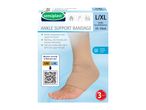 Sensiplast ankle support bandage, size L/XL, with features and sizing guide.