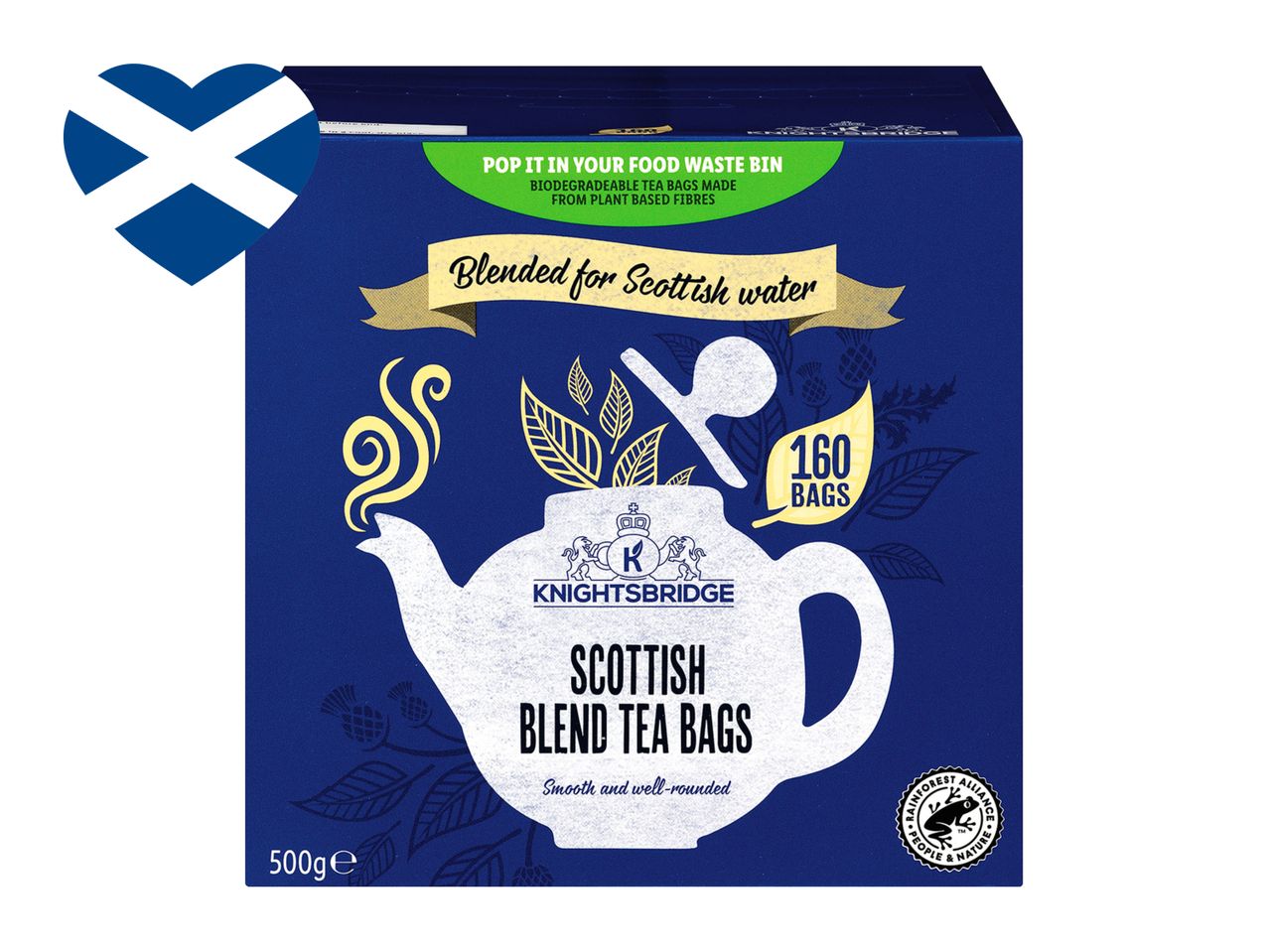 Knightsbridge Scottish Blend tea bags, 160 biodegradable bags.