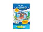 Malebog med vandtrylleri, biler, både og fly, med en genopfyldelig vandpen.