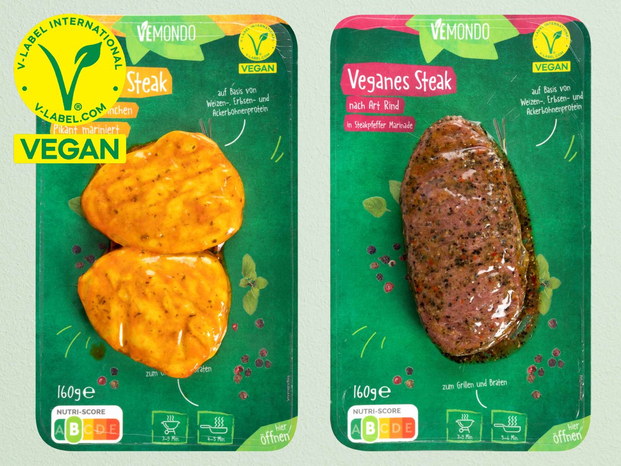 Gehe zu Vollbildansicht: Vegane Steaks - Bild 1