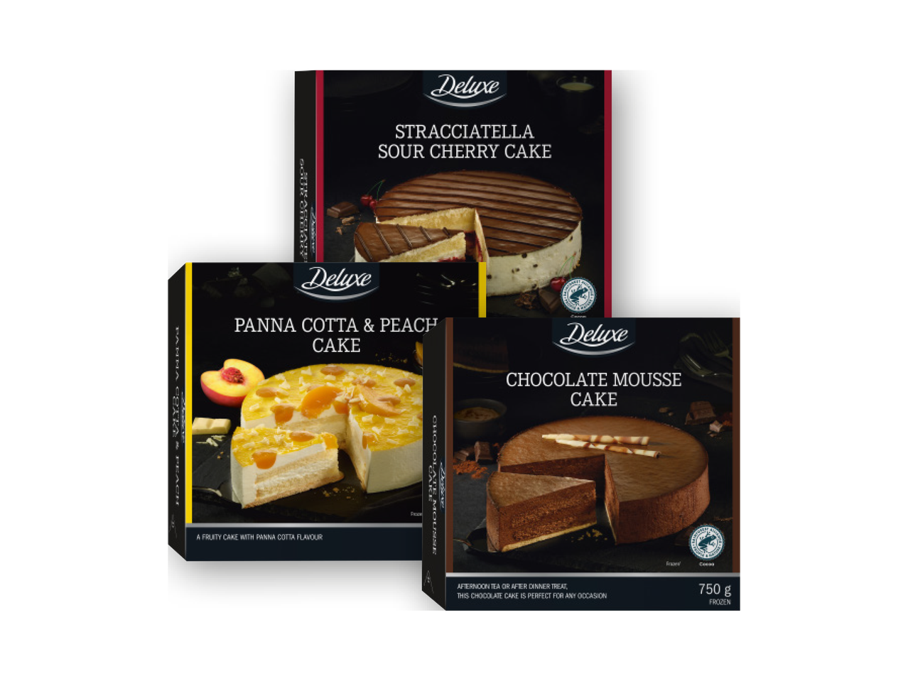Tre torte surgelate alla panna