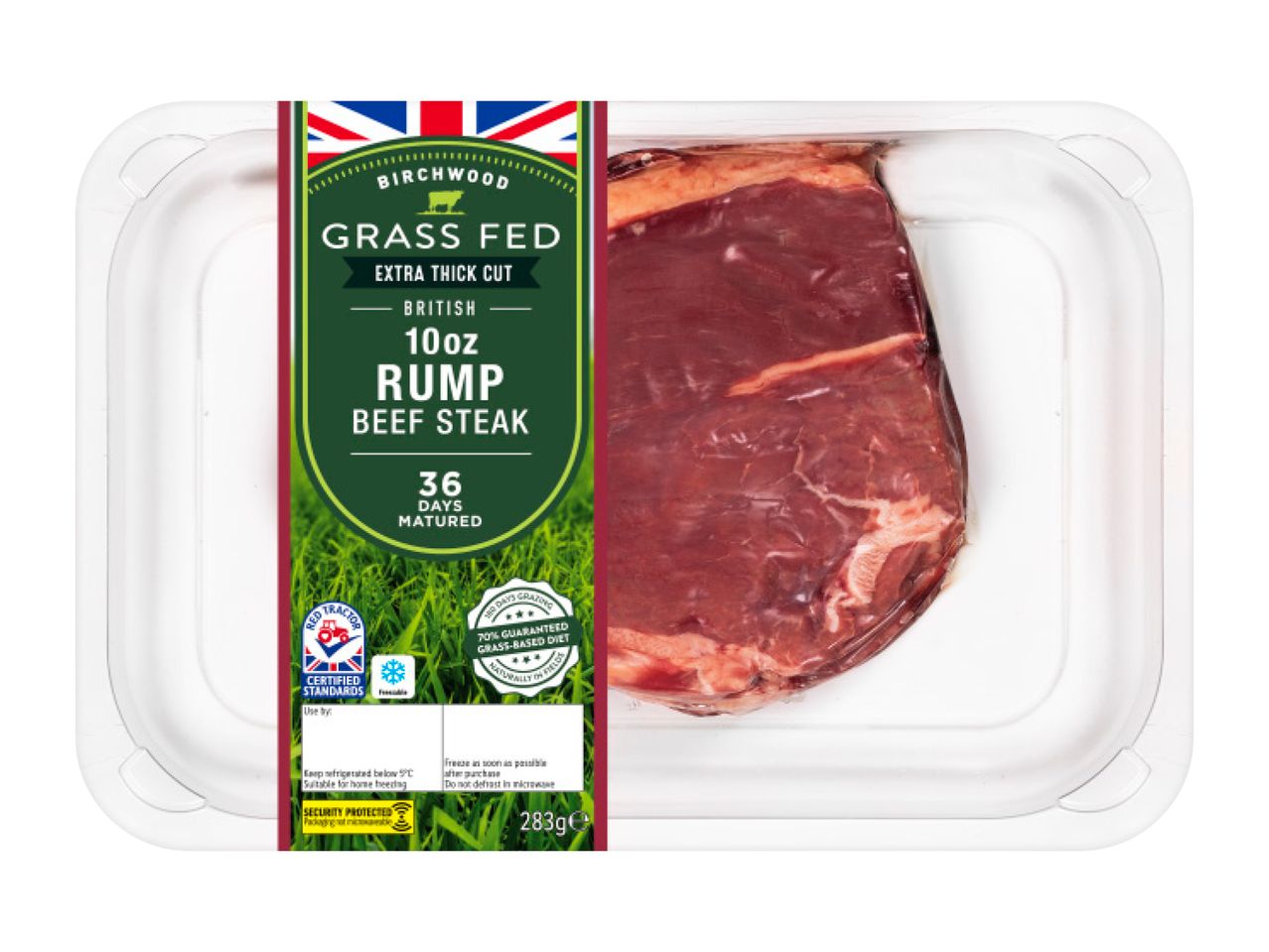 Go to full screen view: Birchwood Grass Fed 10oz British Beef 36-Day Matured Rump Steak - Image 1