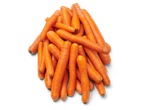 Een hoop verse, oranje wortels.