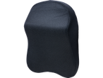 Ergonomic lumbar support and headrest in breathable mesh.