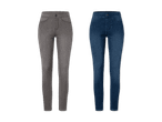 Zwei Damenhosen in Grau und Dunkelblau.