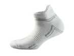 Low-cut white athletic socks.
