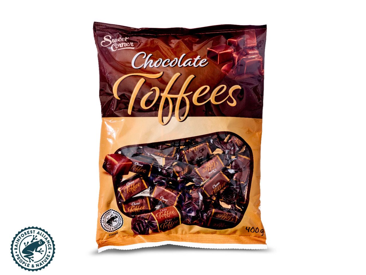 Sweet Corner chocolade Toffee: 400g zak snoep.