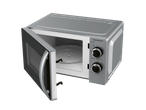 SilverCrest microwave with rotary controls.