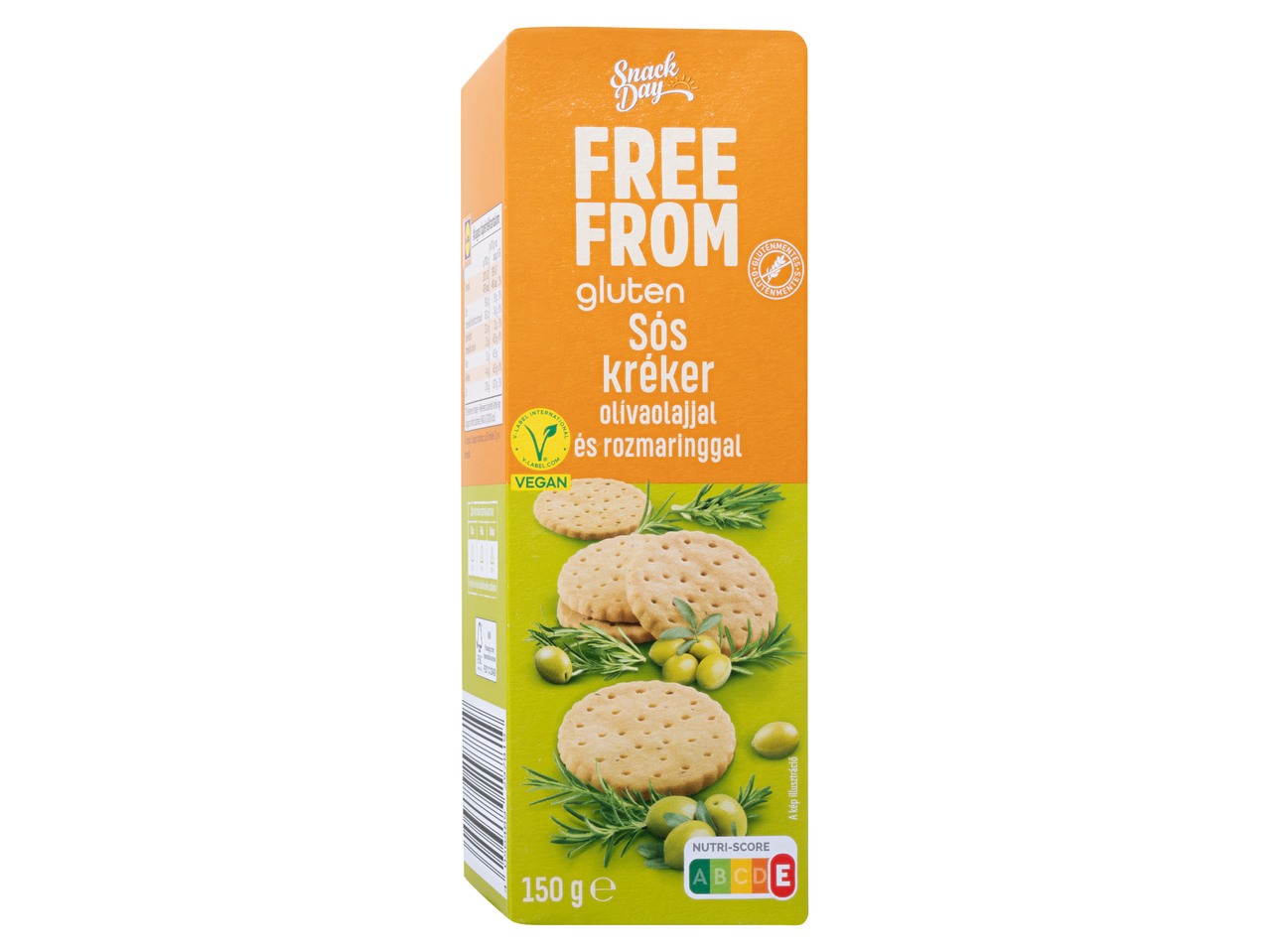 Snack Day Free From gluténmentes kréker olívaolajjal és rozmaringgal.