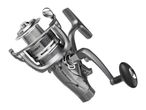 Fishing reel with 4 ball bearings, line capacity details, and 'One Way Clutch' text.