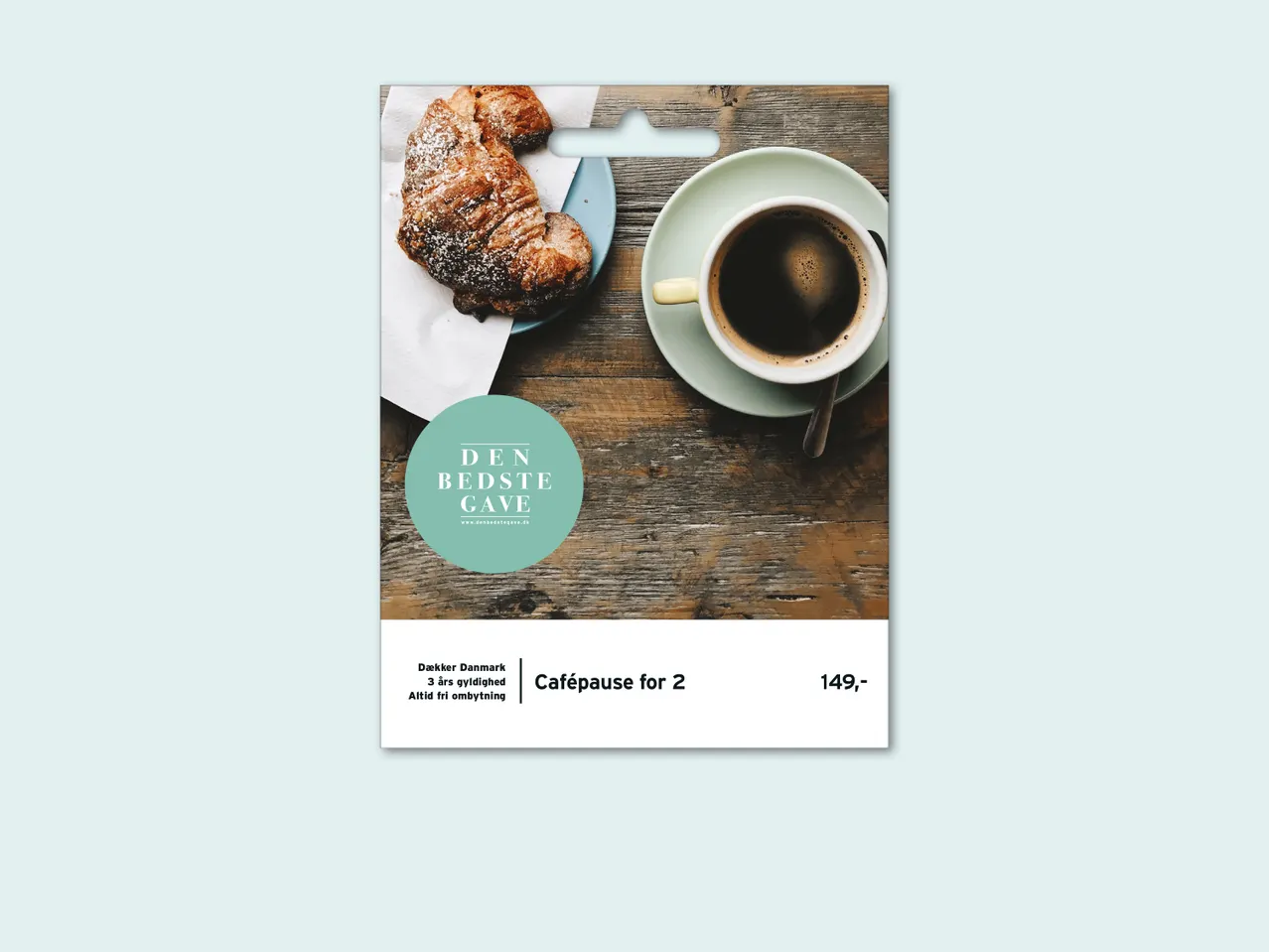 Gavekort til kaffe og croissant til 2 personer.