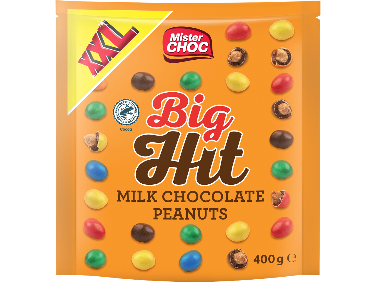 Mister Choc Big Hit: mjölkchoklad jordnötter, 400g.