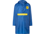 Lidl regenjas met capuchon in blauw.