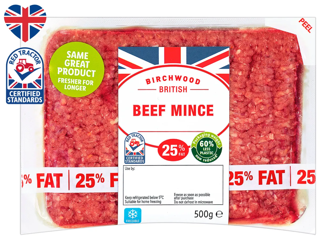 Go to full screen view: Birchwood British Beef Mince 25% Fat - Image 1