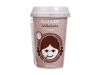 Chokolademilkshake i en kop med et tegneserieansigt og en sugerør, 200 ml.