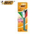 BIC 4 Colours Shine pen in teal, medium point, shown on its packaging.