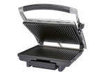 Grelhador de contacto Silvercrest® aberto, pronto a usar.