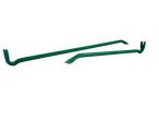 Two green pry bars, one larger than the other, are shown against a black background.