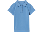 Light blue girls' short-sleeve polo shirt.